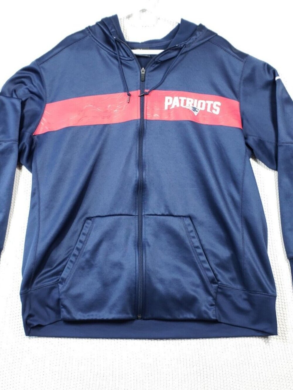 New England Patriots Jacket Nike Mens Sz. 2XL OnField Apparel Hooded Full Zip